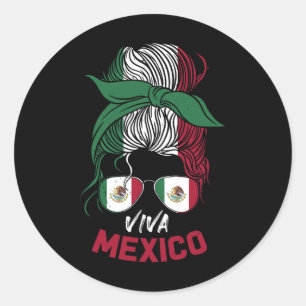 Mexico Vintage Mexican Flag Pride Hat Jersey 2 Classic Round Sticker