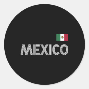 Mexico Vintage Mexican Flag Pride Hat Jersey  Classic Round Sticker