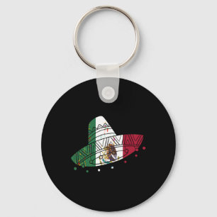 Mexico Vintage Mexican Flag Pride Hat Tijuana Key Ring