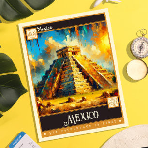 Mexico Vintage Painting Postcard