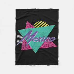 Mexico Vintage Retro 80s 90s Vacation Travel Gift Fleece Blanket
