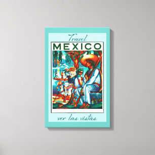 Mexico Vintage Travel  Canvas Print