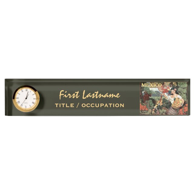 Mexico vintage travel desk nameplate (Front)