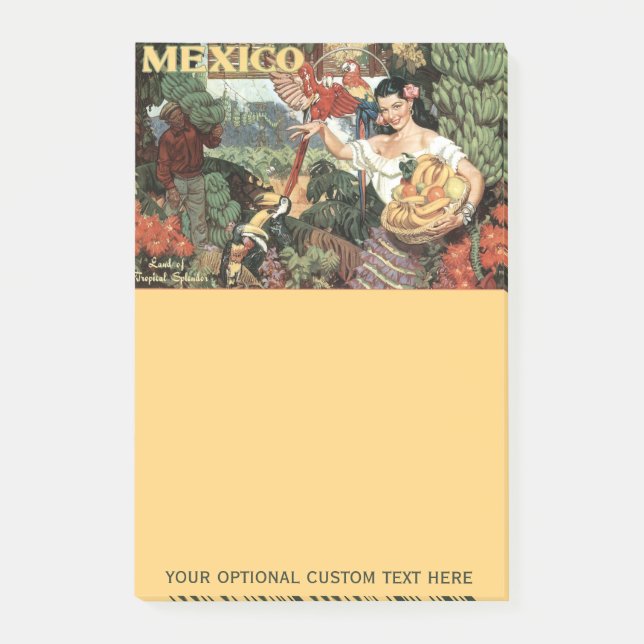 Mexico vintage travel Post-It notes (Front)