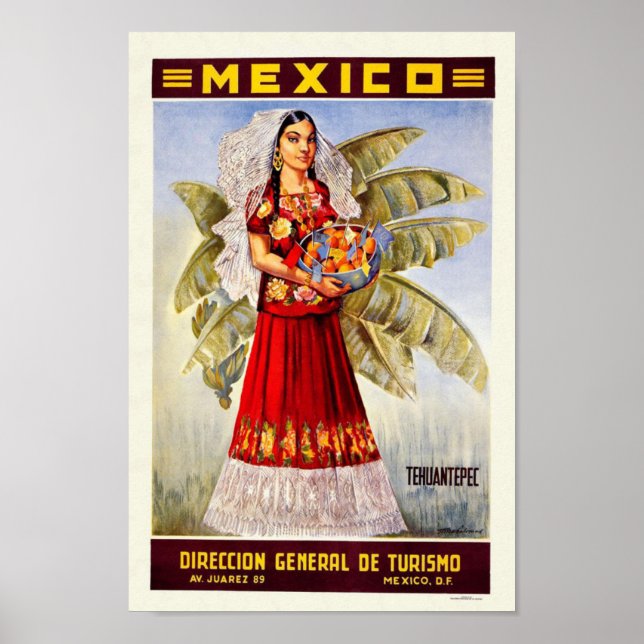 Mexico Vintage Travel Poster (Front)