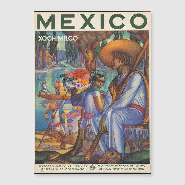 Mexico, vintage travel poster, (Front)