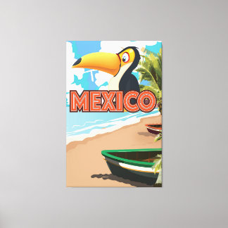 Mexico Vintage travel poster. Canvas Print
