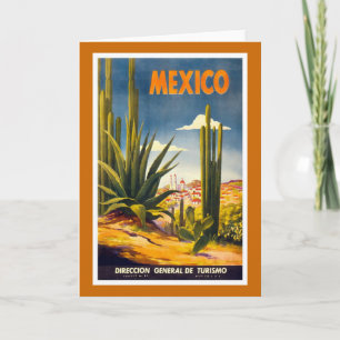 "Mexico" Vintage Travel Poster Card