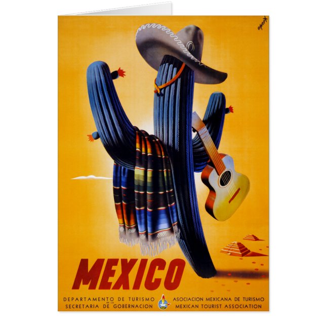Mexico Vintage Travel Poster Restored (Front)