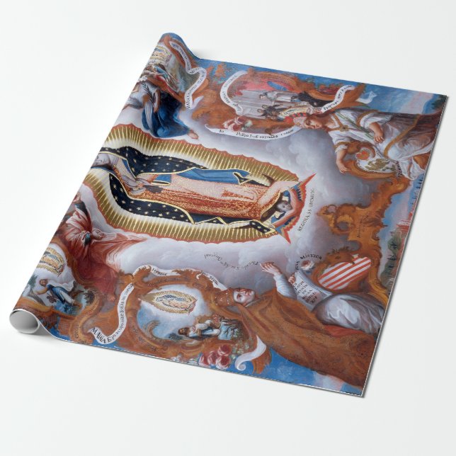 Mexico Virgin of Guadalupe Wrapping Paper (Unrolled)