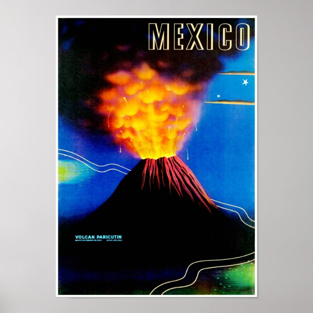Mexico ~ Volcano Paricutin Poster (Front)