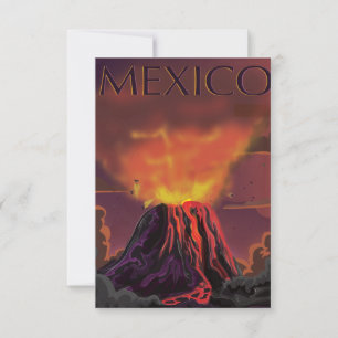 Mexico Volcano Travel Poster
