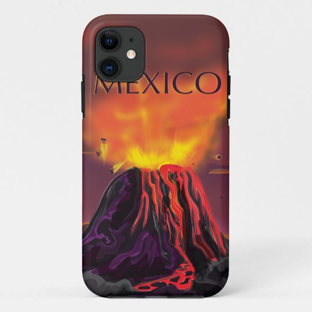 Mexico Volcano Travel Poster Case-Mate iPhone Case (Back)