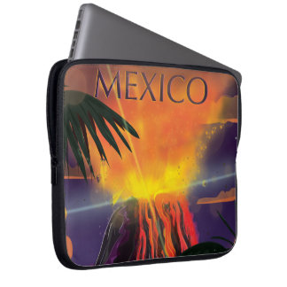 Mexico Volcano Travel Poster Laptop Sleeve