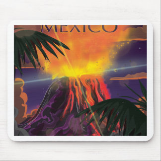 Mexico Volcano Travel Poster Mouse Mat