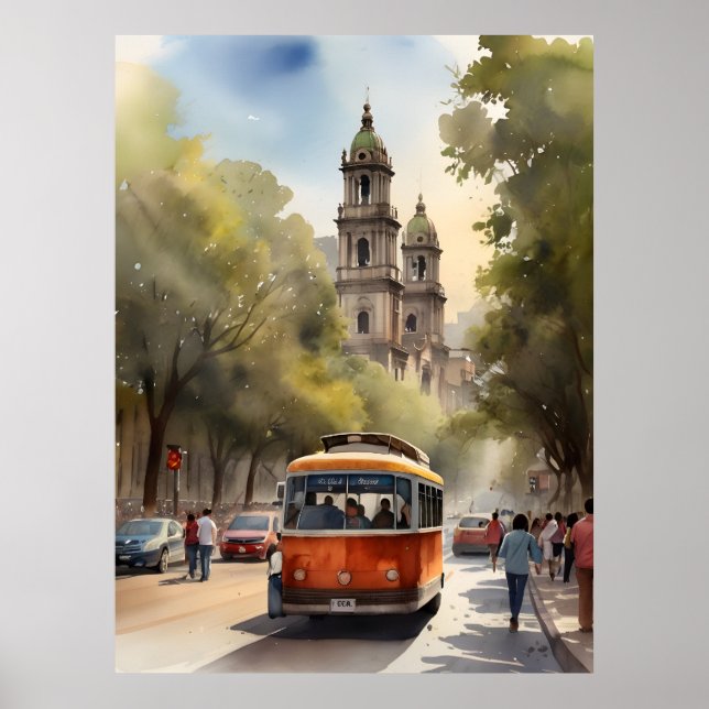 Mexico watercolor art poster (Front)