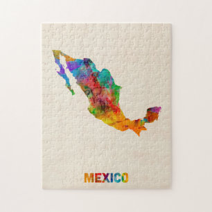 Mexico Watercolor Map Jigsaw Puzzle