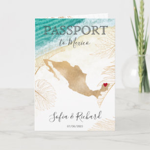 Mexico Wedding Destination Passport World Map Inv Invitation