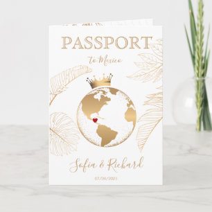 Mexico Wedding Destination Passport World Map Invitation