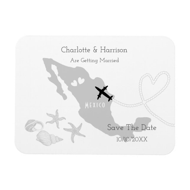 Mexico Wedding Destination Save The Date Magnet (Horizontal)
