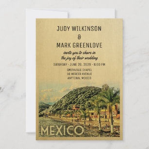 Mexico Wedding Invitation Vintage Mid-Century