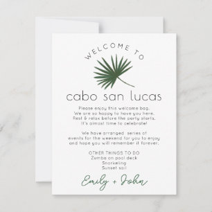 Mexico Wedding Welcome Bag Itinerary Editable Card