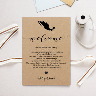 Mexico Wedding Welcome Letter & Itinerary Card