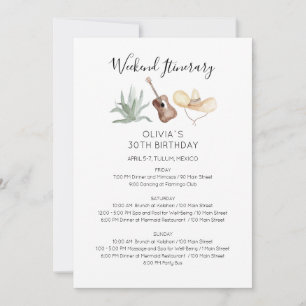 Mexico Weekend Birthday Itinerary Invitation