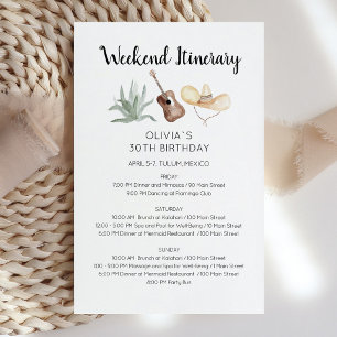 Mexico Weekend Birthday Itinerary Invitation