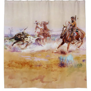 Mexico - Western Art by Charles M Russell Shower Curtain