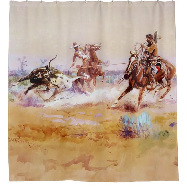 Mexico - Western Art by Charles M Russell Shower Curtain (Front)