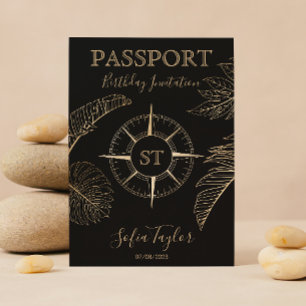 Mexico World Map Birthday Passport Invitation