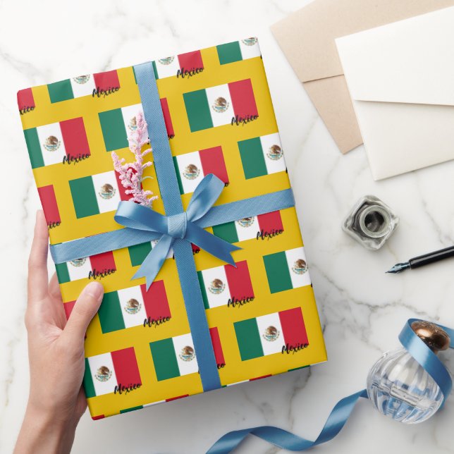 Mexico Wrapping Paper, Mexican Flag patriotic Paper (Gifting)