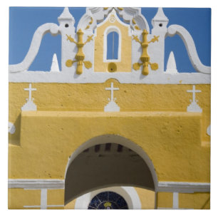 Mexico, Yucatan, Izamal. The Franciscan Convent Tile