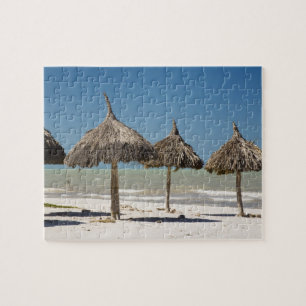 Mexico, Yucatan Peninsula, Progreso. Thatch Jigsaw Puzzle