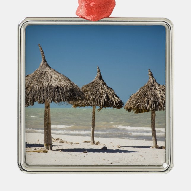 Mexico, Yucatan Peninsula, Progreso. Thatch Metal Tree Decoration (Front)