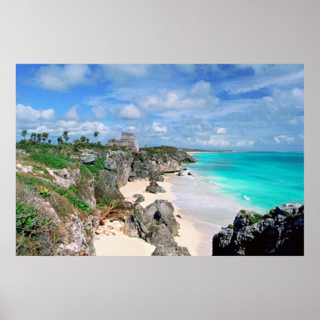 Mexico, Yucatan, Peninsula, Ruins Of Tulum, Mayan Poster (Front)
