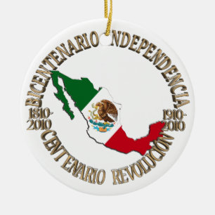 Mexico's Bicentennial & Centennial Celebration Ceramic Tree Decoration
