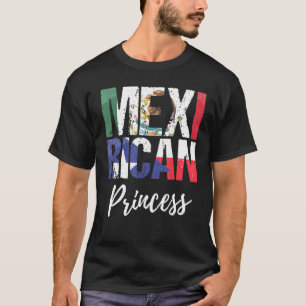 Mexirican Princess Mexico Flag Puerto Rico Flag 1 T-Shirt