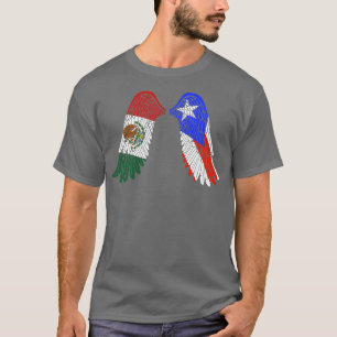 Mexirican Puerto Rican Mexican Wing Flags T-Shirt