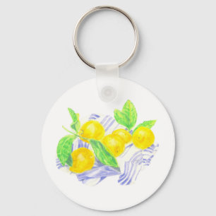 Meyer lemons on kitchen towel key ring