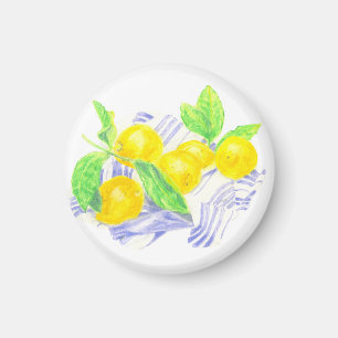 Meyer lemons on kitchen towel magnet