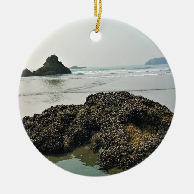 Meyers Beach North, Gold Beach, Oregon Ceramic Tree Decoration (Front)