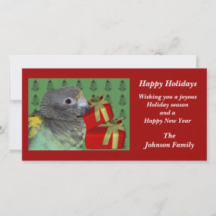 Meyers Parrot Animal Christmas Holiday Card