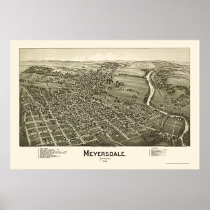 Meyersdale, PA Panoramic Map - 1900 Poster