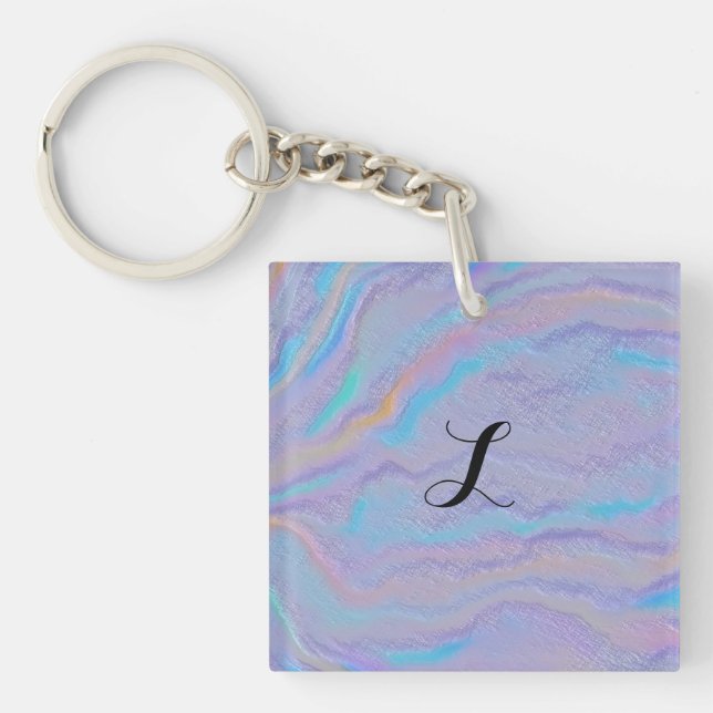 Mezmerizing Iridescent Stone Key Ring (Front)