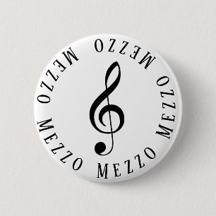 Mezzo Singer Treble Clef Button