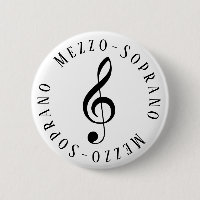 Mezzo-Soprano Singer Treble Clef Button