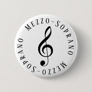Mezzo-Soprano Singer Treble Clef Button