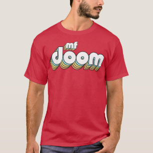Mf Doom Retro Rainbow Typography Faded Style T-Shirt